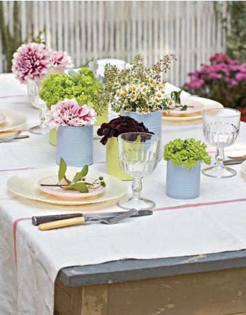 Latas recicladas para la decoración de una boda 1 Decora tu boda con latas recicladas