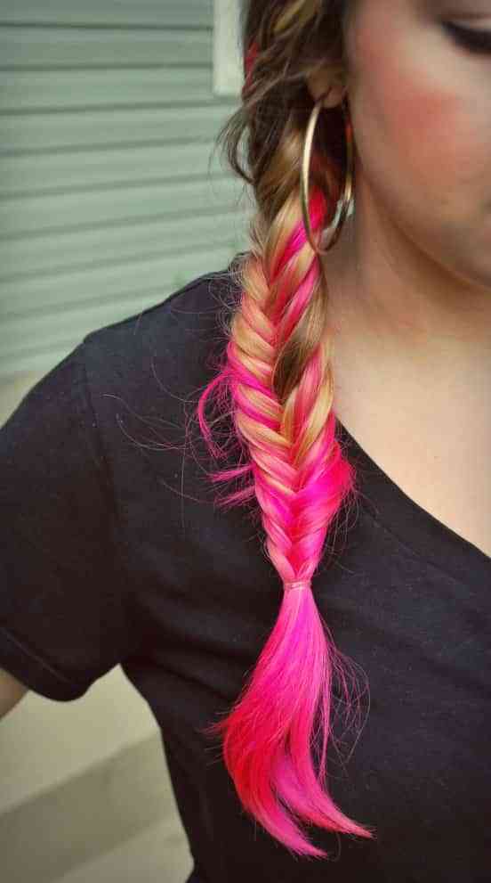 Look en rosa para el cabello 1 trenza