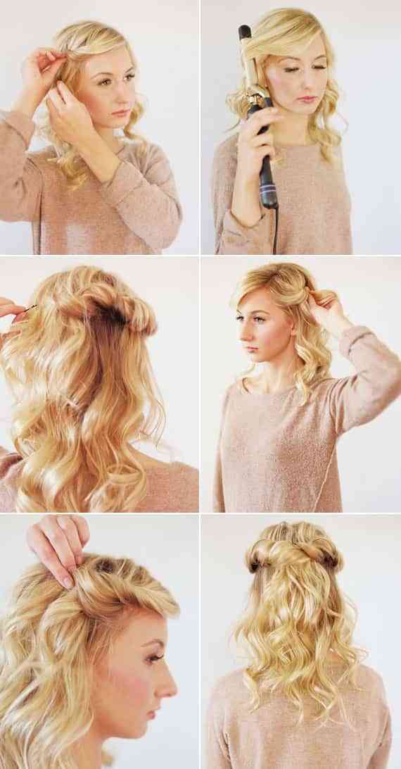 Peinado elegante para cabello rizado 2 peinado