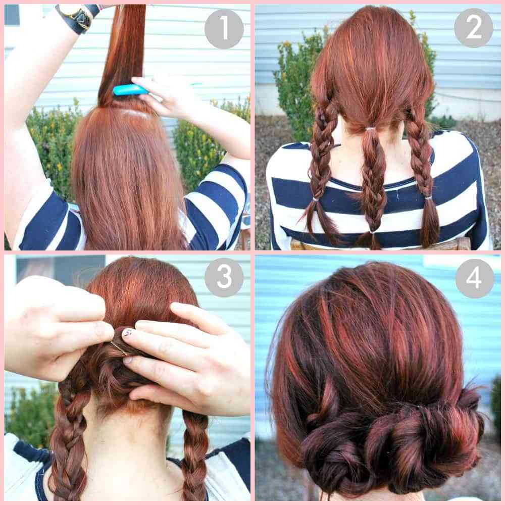 Sencillo peinado con trenzas 1 recogido