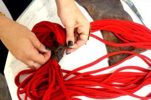 DIY: Collar hecho con camiseta reciclada 4 tela