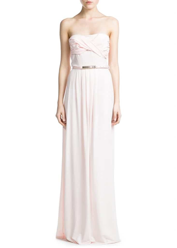 vestido de boda barato con escote palabra de honor drapeado