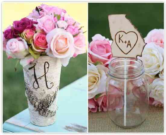 4 Ideas para una boda rústica 1 centro de mesa