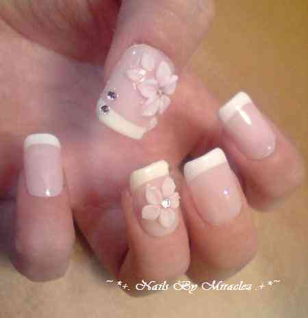 Ideas para decorar las uñas para tu boda 3 uñas para novia con flores