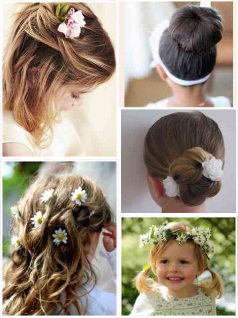 Peinados para niñas: Ideas para decorar el cabello con flores 2 peinado para niñas con flores