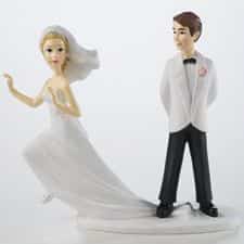 figura para tarta de novios novia a la fuga