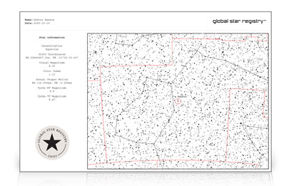 Mapa del cielo con tu estrella