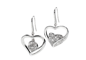 Pendientes con forma de corazón