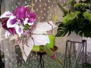 ramo de novia calas de colores