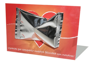 Galletas de la suerte en una tarjeta