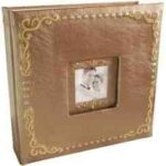 Libro de firmas color oro con bordados