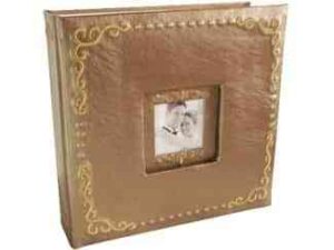 Libro de firmas color oro con bordados