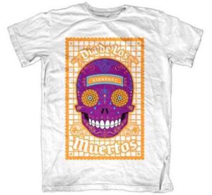 Camiseta Halloween el día de los muertos naranja
