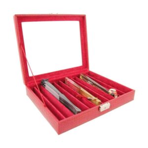 estuche coco para guardar 11 abanicos ROJO