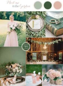boda gris verde y rosa
