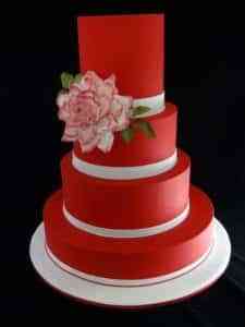 pasteles de boda rojos