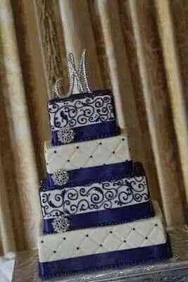 pastel de bodas color azul