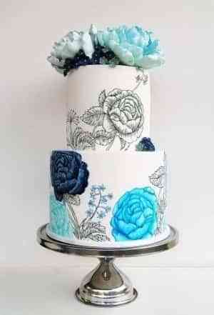 pasteles de boda color azul