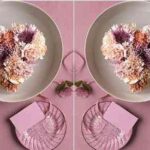 Decoración para San Valentín 1 Flores en un plato para San Valentín