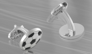 Gemelos con forma de pelota de futbol