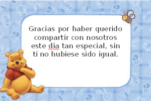 Tarjeta de agradecimiento winnie de poo