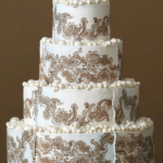 Tarta blanca con filigrana