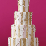 Tarta doradablanca y rosa