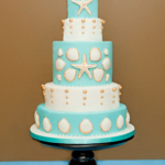 Tartas nupciales en azul 6 Tarta nupcial blanca y celeste