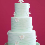 Tartas nupciales en azul 1 Tarta nupcial color agua