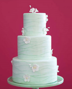 Tarta nupcial color agua