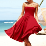 Vestido rojo con vuelo Victoria Secret