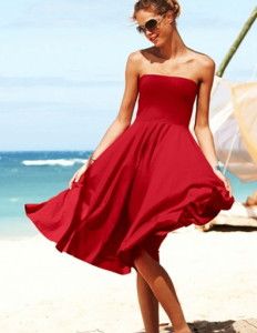 Vestido rojo con vuelo Victoria Secret