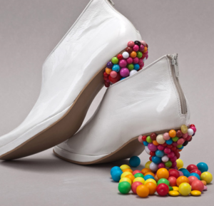 Zapatos tacón de caramelos de bolitas