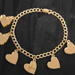Brazaletes de corazones 2 brazalete corazones dorados
