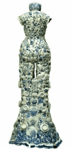 vestido largo de porcelana